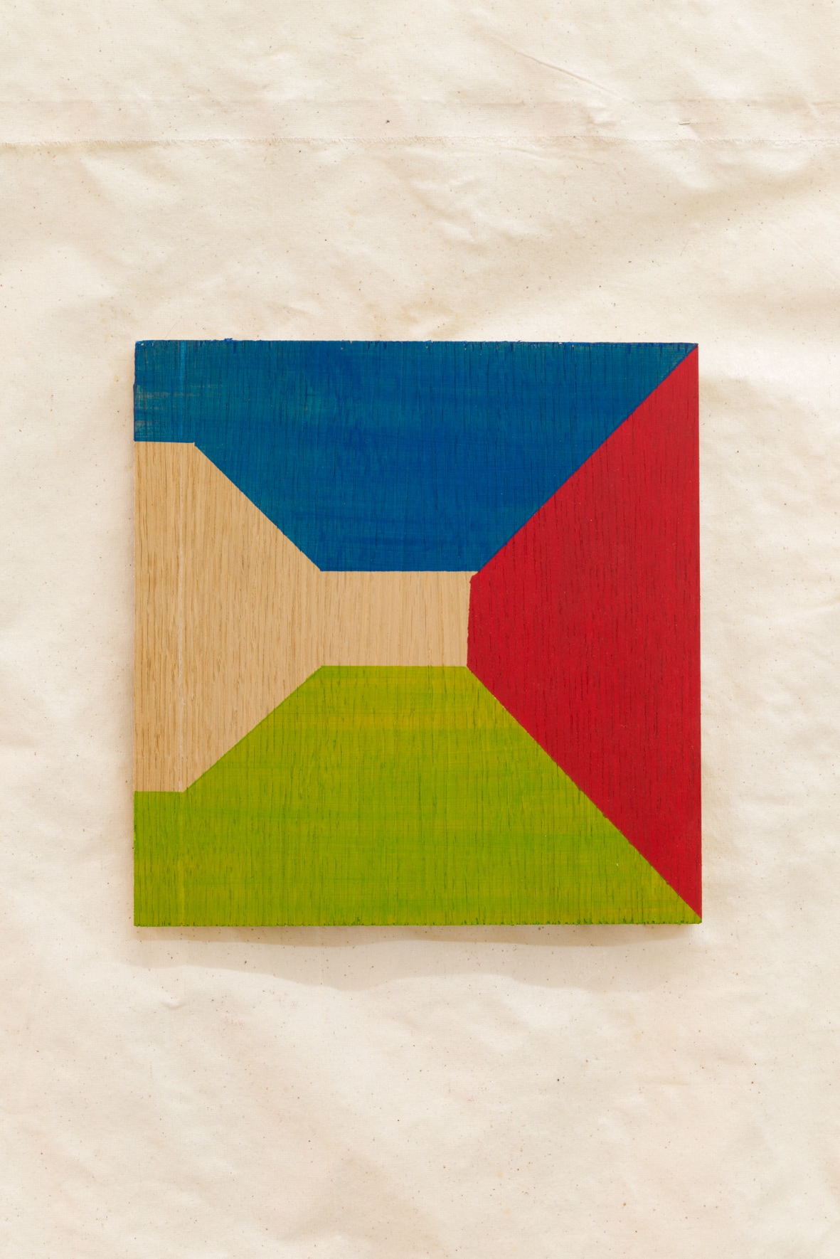 Charlie Jeffery, Illusions for people (again) #1 (blue/green/red), 2016
Acrylic paint on wood